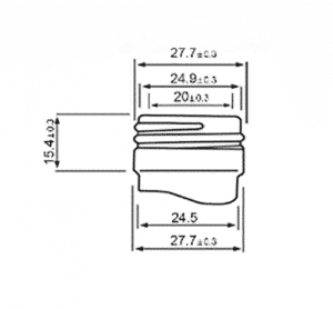 Mesure de la taille de l'adaptateur de flacon